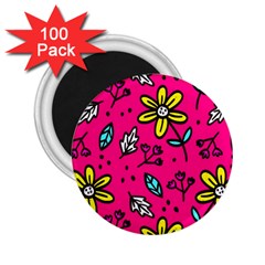 Flowers-flashy 2 25  Magnets (100 Pack)  by alllovelyideas