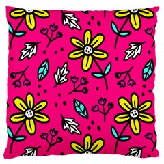 Flowers-flashy Large Flano Cushion Case (one Side) by alllovelyideas