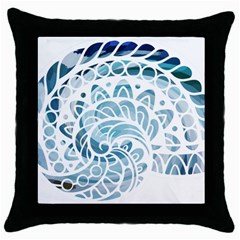 Coquillage-marin-seashell Throw Pillow Case (black) by alllovelyideas