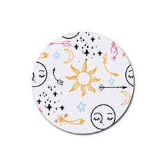 Pattern Mystic Rubber Round Coaster (4 Pack)  by alllovelyideas