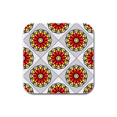 Mandala Modern Forme Geometrique Rubber Square Coaster (4 Pack)  by byali