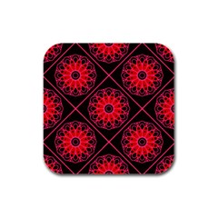 Mandala Colore Abstraite Rubber Square Coaster (4 Pack)  by byali