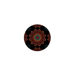 Colored Mandala Dark 2 1  Mini Buttons by byali