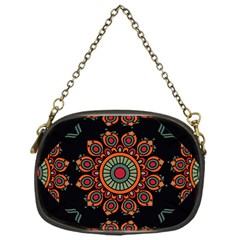 Colored Mandala Dark 2 Chain Purse (one Side) by byali