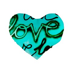  Graffiti Love Standard 16  Premium Heart Shape Cushions by essentialimage365