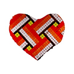 Pop Art Mosaic Standard 16  Premium Heart Shape Cushions by essentialimage365