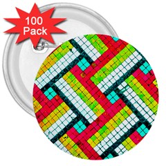 Pop Art Mosaic 3  Buttons (100 Pack)  by essentialimage365