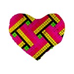 Pop Art Mosaic Standard 16  Premium Heart Shape Cushions Front