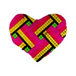 Pop Art Mosaic Standard 16  Premium Heart Shape Cushions Back