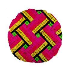 Pop Art Mosaic Standard 15  Premium Flano Round Cushions by essentialimage365