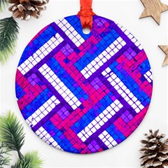 Pop Art Mosaic Round Ornament (two Sides) by essentialimage365