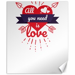 All You Need Is Love Canvas 20  X 24  by DinzDas