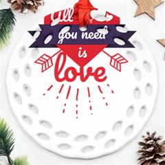 All You Need Is Love Ornament (round Filigree) by DinzDas