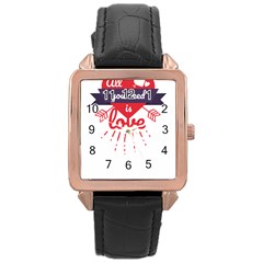 All You Need Is Love Rose Gold Leather Watch  by DinzDas