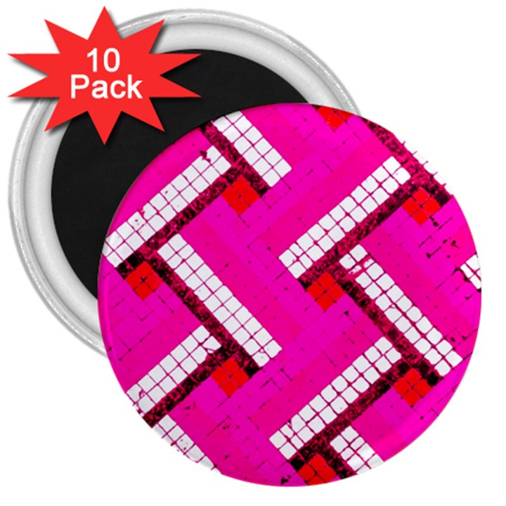 Pop Art Mosaic 3  Magnets (10 pack) 