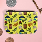 Tropical Island Tiki Parrots, Mask And Palm Trees Mini Coin Purse Front