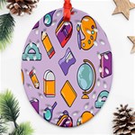 Back To School And Schools Out Kids Pattern Ornament (Oval Filigree) Front