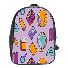 Back To School And Schools Out Kids Pattern School Bag (xl) by DinzDas