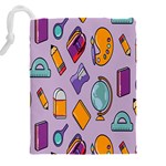 Back To School And Schools Out Kids Pattern Drawstring Pouch (4XL) Back