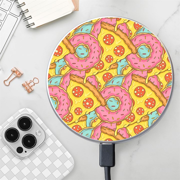 Fast Food Pizza And Donut Pattern Wireless Charger