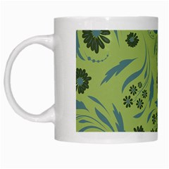 Folk Flowers Art Pattern White Mugs by Eskimos