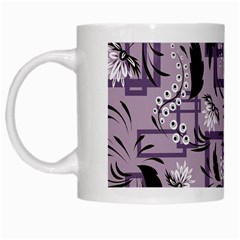 Folk Flowers Art Pattern Floral  White Mugs by Eskimos