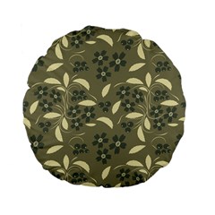 Folk Flowers Art Pattern  Standard 15  Premium Flano Round Cushions by Eskimos