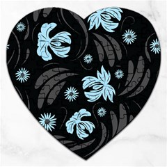 Folk Flowers Pattern Jigsaw Puzzle (heart) by Eskimos