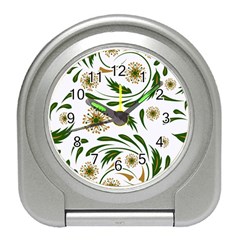 Folk Flowers Pattern Floral Surface Design Travel Alarm Clock by Eskimos