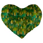 Love To The Flowers And Colors In A Beautiful Habitat Large 19  Premium Flano Heart Shape Cushions Front