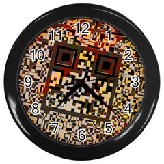 Root Humanity Bar And Qr Code Combo In Brown Wall Clock (black) by WetdryvacsLair