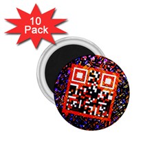 Root Humanity Bar And Qr Code In Flash Orange And Purple 1 75  Magnets (10 Pack)  by WetdryvacsLair