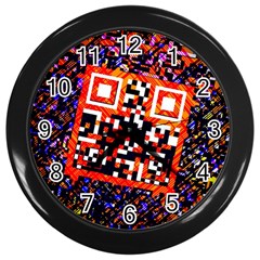 Root Humanity Bar And Qr Code In Flash Orange And Purple Wall Clock (black) by WetdryvacsLair