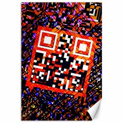 Root Humanity Bar And Qr Code In Flash Orange And Purple Canvas 12  X 18  by WetdryvacsLair