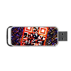 Root Humanity Bar And Qr Code In Flash Orange And Purple Portable Usb Flash (two Sides) by WetdryvacsLair