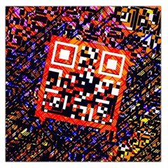 Root Humanity Bar And Qr Code In Flash Orange And Purple Large Satin Scarf (square) by WetdryvacsLair