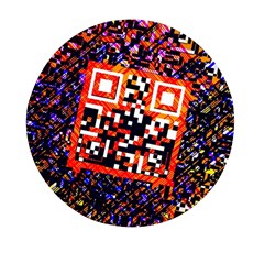 Root Humanity Bar And Qr Code In Flash Orange And Purple Mini Round Pill Box (pack Of 5) by WetdryvacsLair