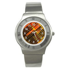 Root Humanity Orange Yellow And Black Stainless Steel Watch by WetdryvacsLair