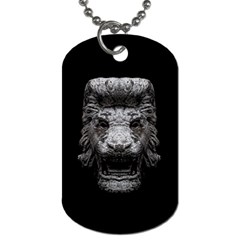 Creepy Lion Head Sculpture Artwork 2 Dog Tag (one Side) by dflcprintsclothing