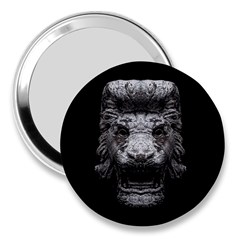 Creepy Lion Head Sculpture Artwork 2 3  Handbag Mirrors by dflcprintsclothing