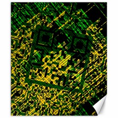 Root Humanity Bar And Qr Code Green And Yellow Doom Canvas 20  X 24  by WetdryvacsLair