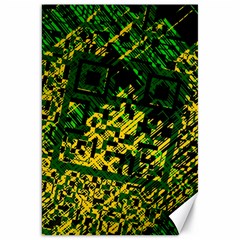 Root Humanity Bar And Qr Code Green And Yellow Doom Canvas 20  X 30  by WetdryvacsLair