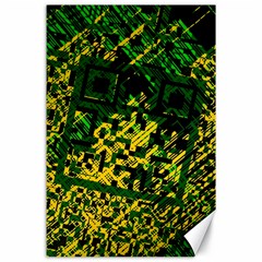 Root Humanity Bar And Qr Code Green And Yellow Doom Canvas 24  X 36  by WetdryvacsLair