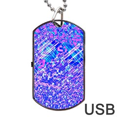 Root Humanity Bar And Qr Code Combo In Purple And Blue Dog Tag Usb Flash (two Sides) by WetdryvacsLair