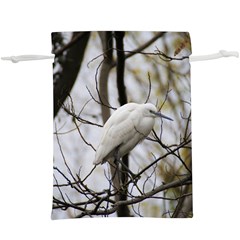 White Egret  Lightweight Drawstring Pouch (xl) by SomethingForEveryone