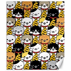 Cat-seamless-pattern-lucky-cat-japan-maneki-neko-vector-kitten-calico-pet-scarf-isolated-repeat-back Canvas 8  X 10  by elchino