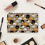 Cat-seamless-pattern-lucky-cat-japan-maneki-neko-vector-kitten-calico-pet-scarf-isolated-repeat-back Cosmetic Bag (Medium) Front