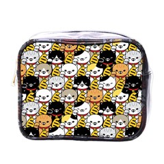 Cat-seamless-pattern-lucky-cat-japan-maneki-neko-vector-kitten-calico-pet-scarf-isolated-repeat-back Mini Toiletries Bag (one Side) by elchino