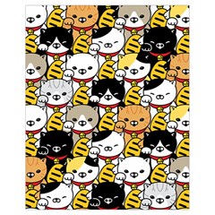 Cat-seamless-pattern-lucky-cat-japan-maneki-neko-vector-kitten-calico-pet-scarf-isolated-repeat-back Drawstring Bag (small) by elchino