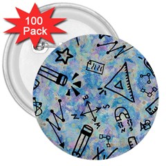 Science-education-doodle-background 3  Buttons (100 Pack)  by Sapixe